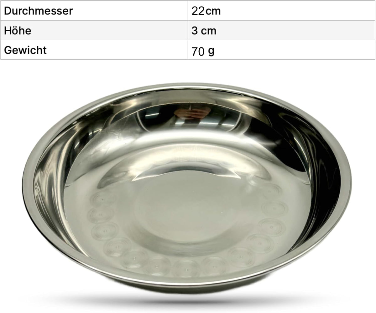 Edelstahl Teller für Camping Outdoor Trekking 20 cm D 103 Gram