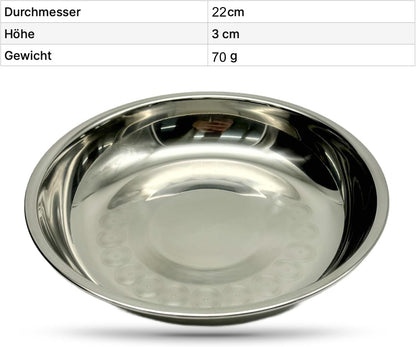 Edelstahl Teller für Camping Outdoor Trekking 20 cm D 103 Gram