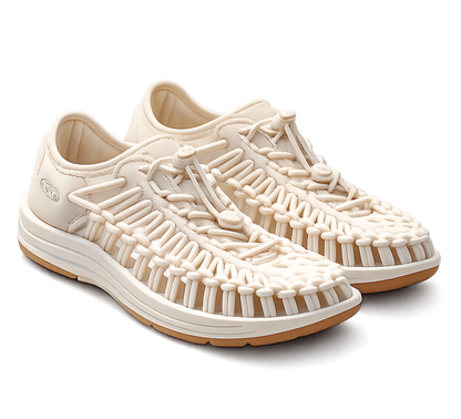 Keen Uneek 2 Damen Schuhe vorne Sandale hinten Sneaker weiß Schnellverschluss