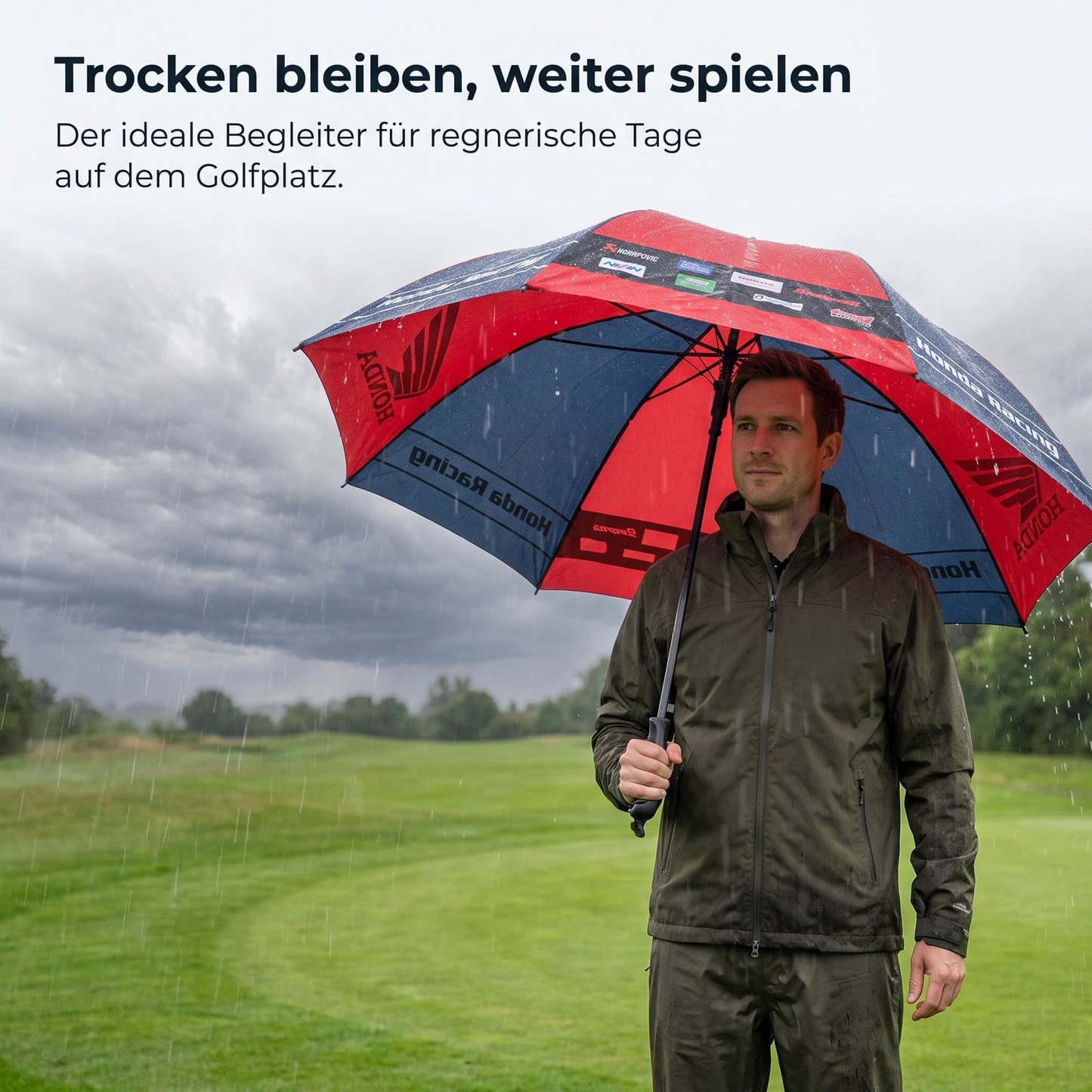 Regenschirm Automatikschirm Team HONDA Racing Bike Race für Sonne und Regen