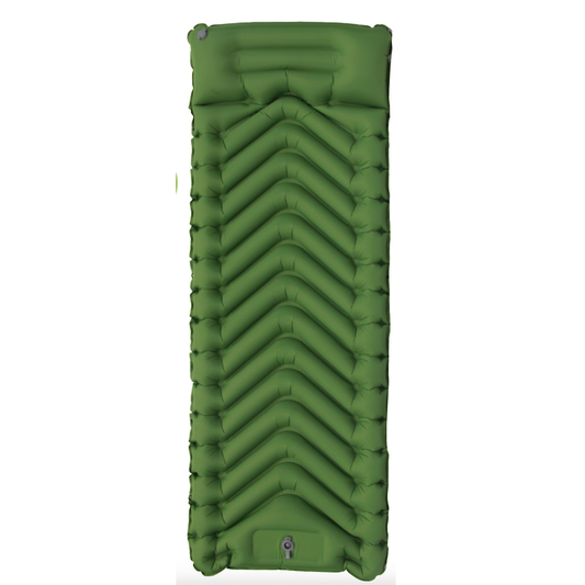Isomatte Luftmatratze Luftbett Grün 198 cm x 69 cm für Zelt mit Kissen u Pumpe - Outdoor Alm