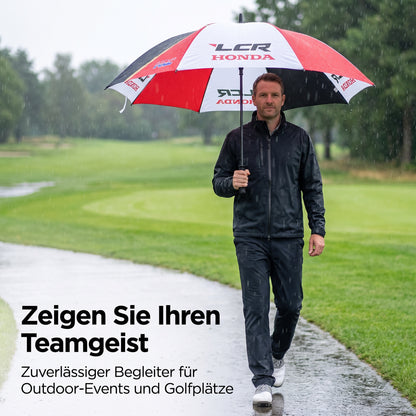 Regenschirm Automatikschirm HONDA LCR Racing Bike Race für Sonne Regen Weiß Rot