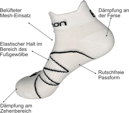 Sneaker Socken Salomon Sonic 2 Pack Laufsocken Schwarz Weiß