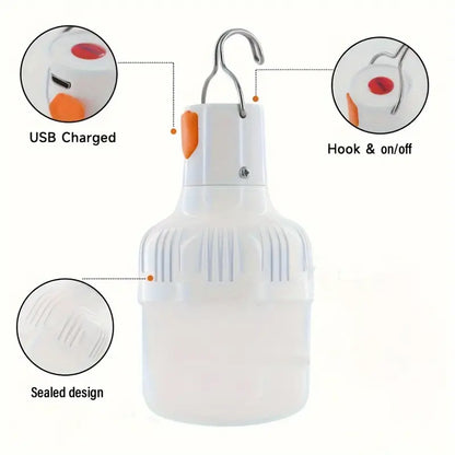 Zelt und Campingleuchte mit Akku LED Lampe mit Haken 3 Licht Modi - Outdoor Alm