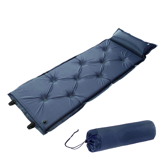 Isomatte Selbstaufblasend Matte mit Kopfkissen 188 cm x 66 cm x 5 cm - Outdoor Alm