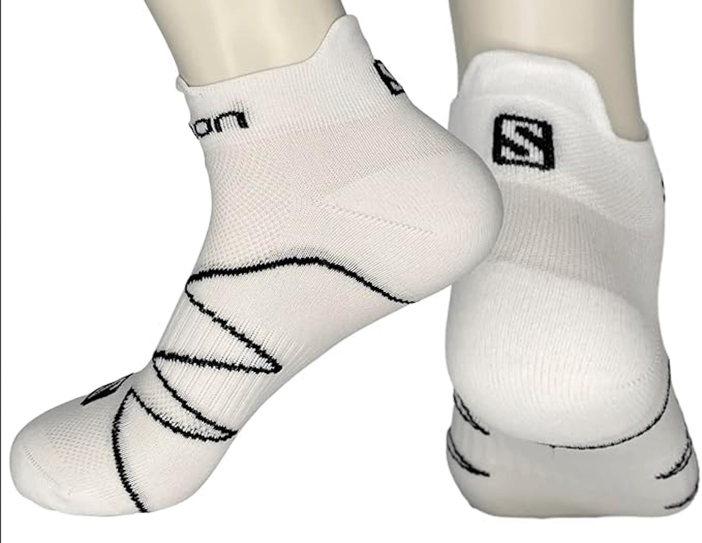 Sneaker Socken Salomon Sonic 2 Pack Laufsocken Schwarz Weiß