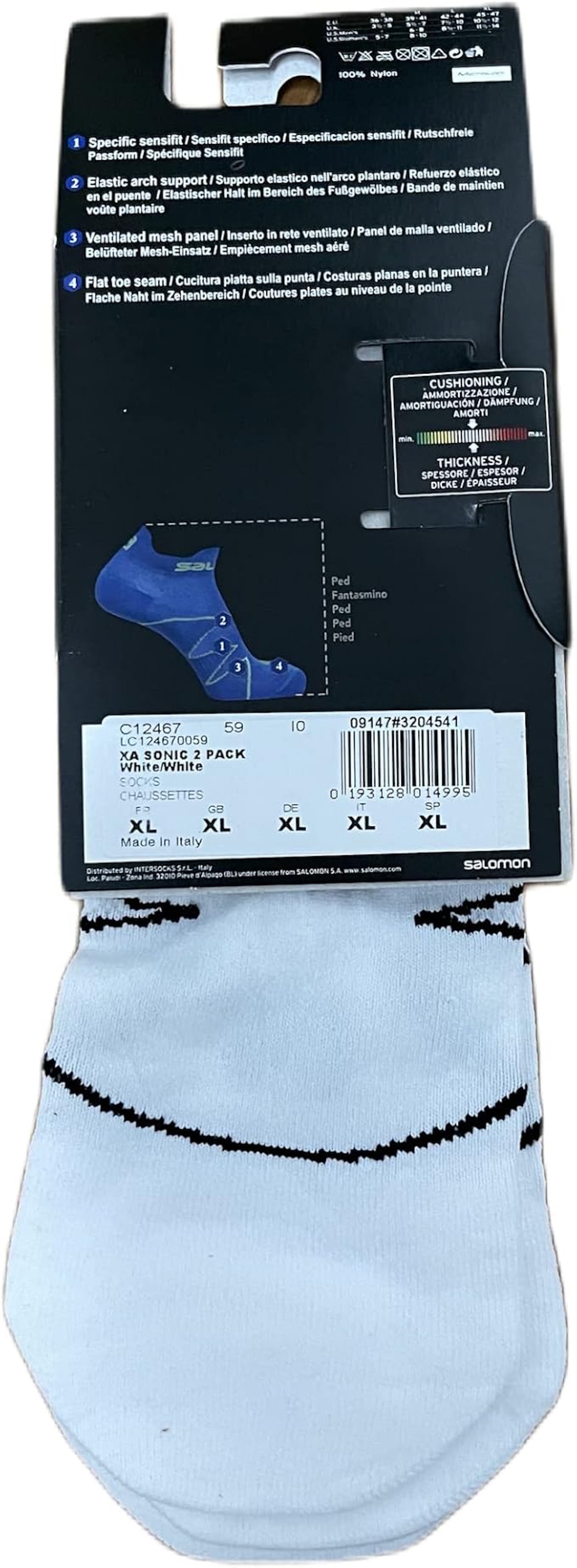 Sneaker Socken Salomon Sonic 2 Pack Laufsocken Schwarz Weiß