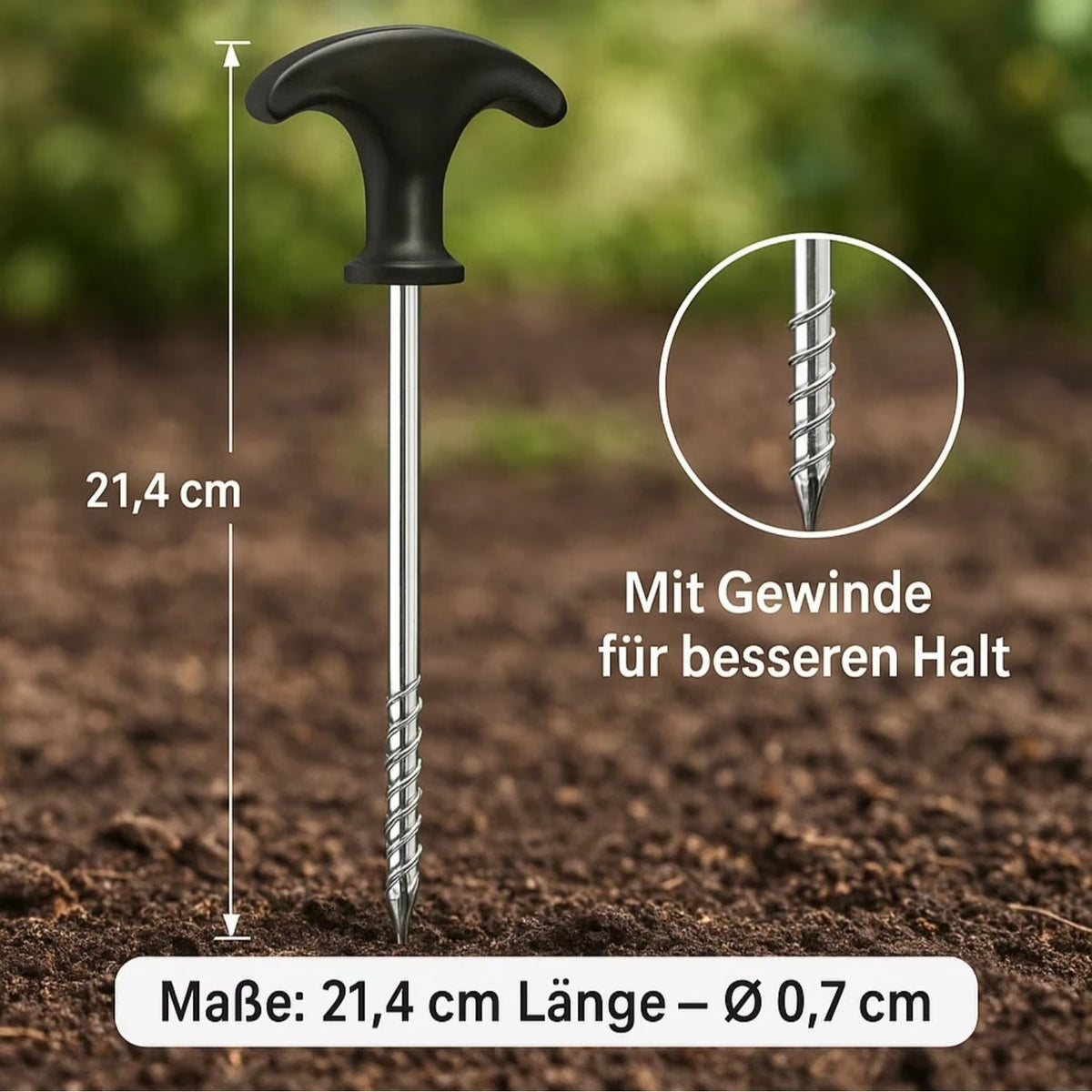 Schraub Heringe 21 cm 12 Pack Erdnägel Zeltheringe Pflog