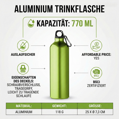 Trinkflasche Alu 770 ml Ultraleicht Schraubverschluss Flasche