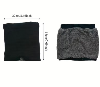 Schlauchschal mit Fleece Futter Superwarm Ski Schal Grau