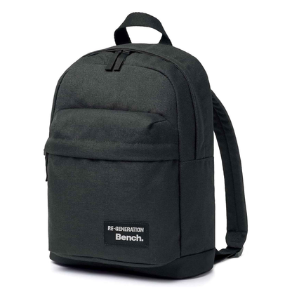 Rucksack Bench dunkelgrau, Rückansicht mit Griff oben, Schultergurten und Logo-Label