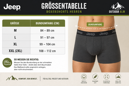 Boxershort 2 Pack Jeep Boxer Short Dark Grey Melange/Black