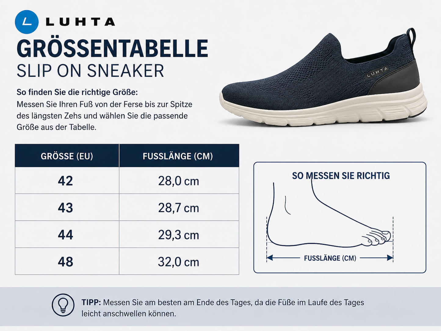LUHTA Herren Sneaker Slipper Leuto Herren Sommer Schuhe Slip on Freizeitschuh