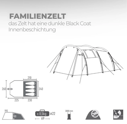 Zelt 4 Personen 3000 mm Wassersäule Campingzelt Fammilienzelt