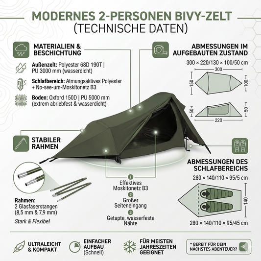 Trekking Backpacking Zelt NC2502 2 Personen Zelt Camping