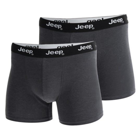 Boxershort 2 Pack Jeep Boxer Short Dark Grey Melange/Black