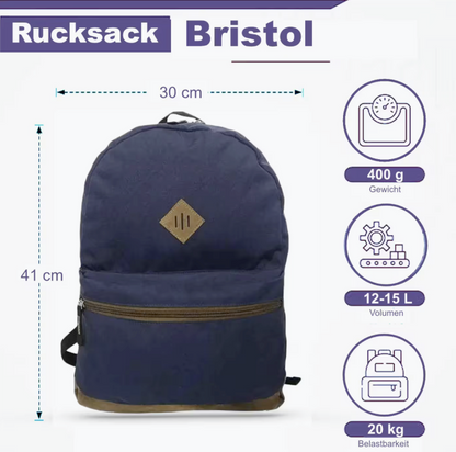 Bristol Rucksack 12 Liter Daybag mit Aussentasche und Reisverschluss