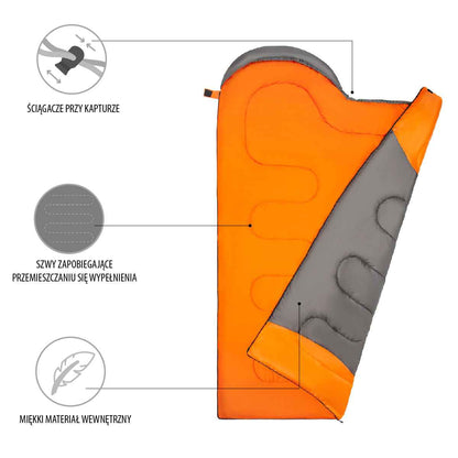 Decken Schlafsack  ORANGE-SCHWARZ ähnlich Mumienschlafsack  NC2008