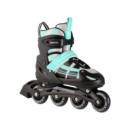 Verstellbare Schlittschuhe GRÖßE 35-38mit Inline Kufe NH18366A 2-IN-1 BLAU-GRÜN   Inliner-KUFE