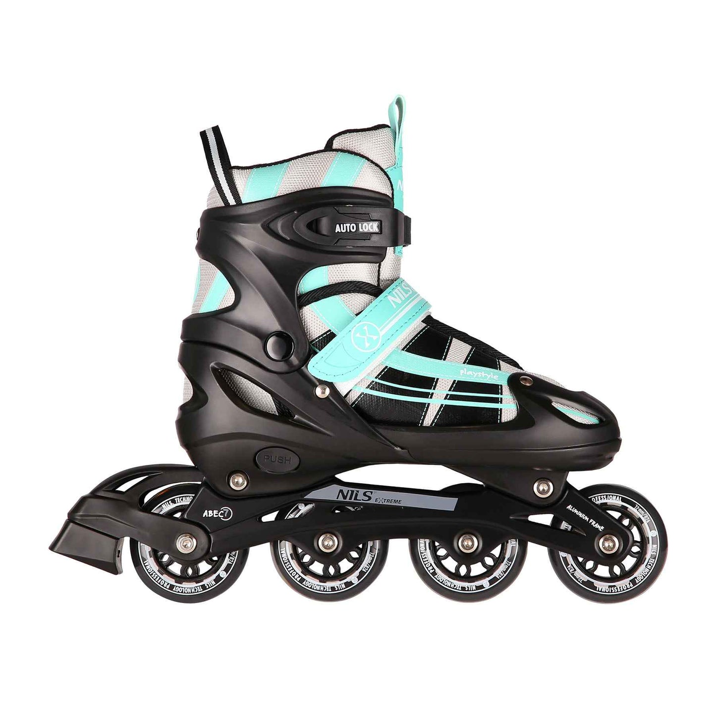 Verstellbare Schlittschuhe GRÖßE 35-38mit Inline Kufe NH18366A 2-IN-1 BLAU-GRÜN   Inliner-KUFE