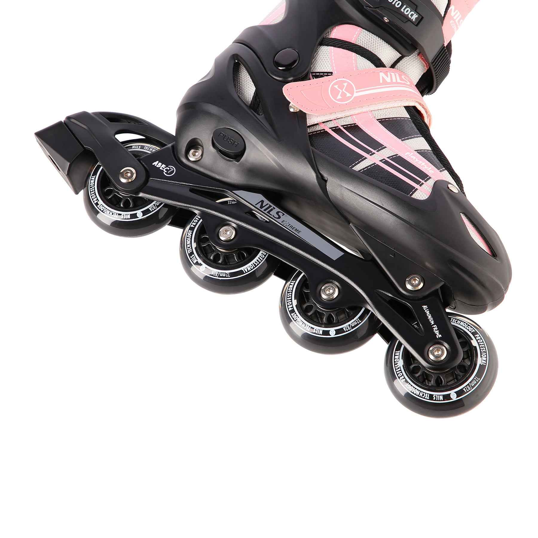 Verstellbare Schlittschuhe Größe 39-42 NH18366A 2-IN-1 ROSA Inliner Combi