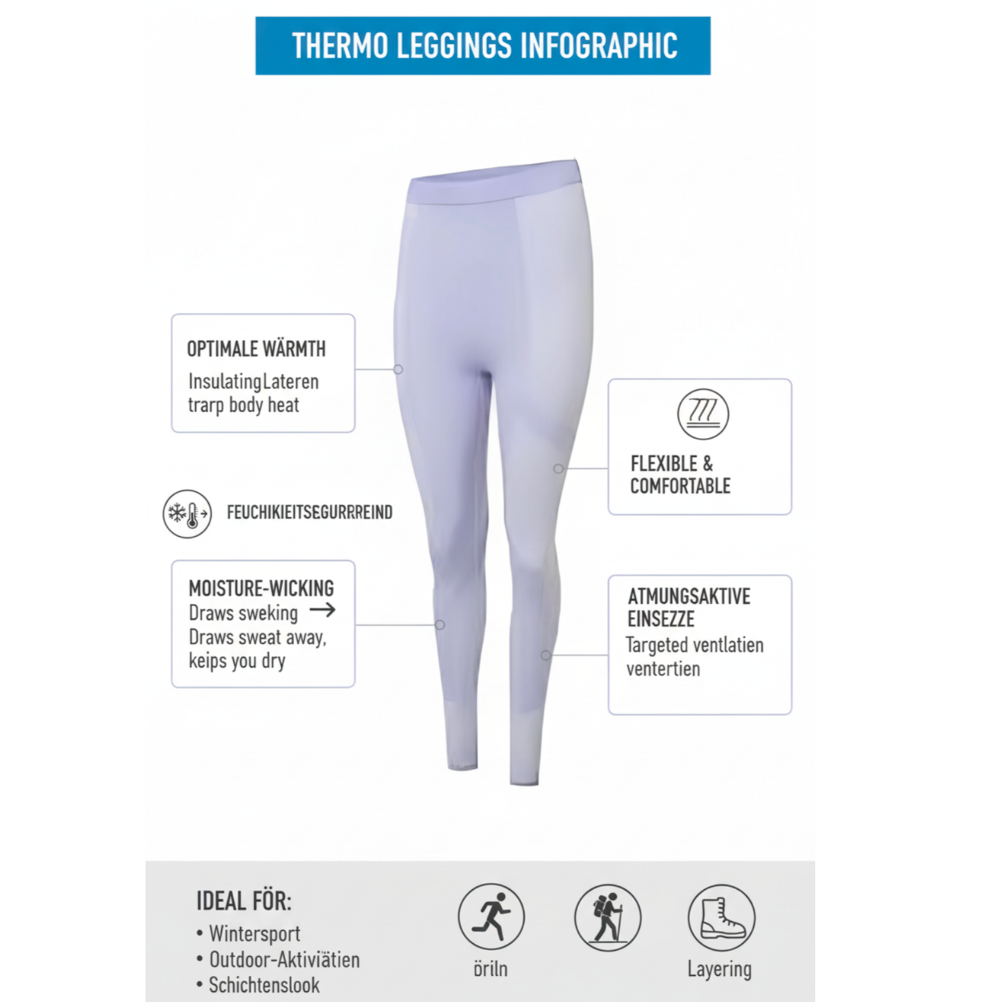 Thermo Leggins Dare Lange Unterhose Damen Skiunterwäsche sehr Warm S M L XL