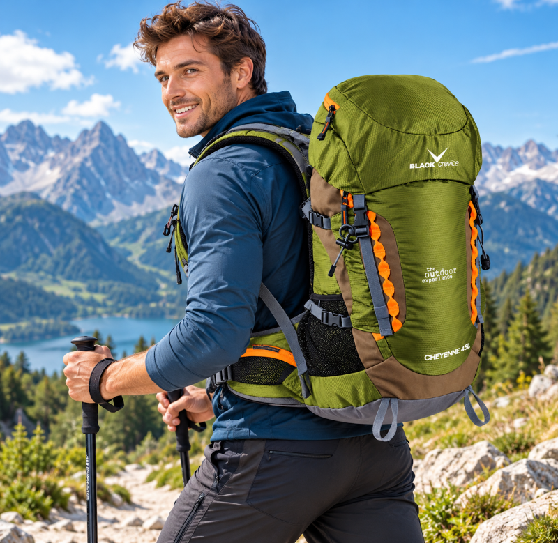 Rucksack Trekkingrucksack Grün 45 Liter Backpacker Wanderrucksack