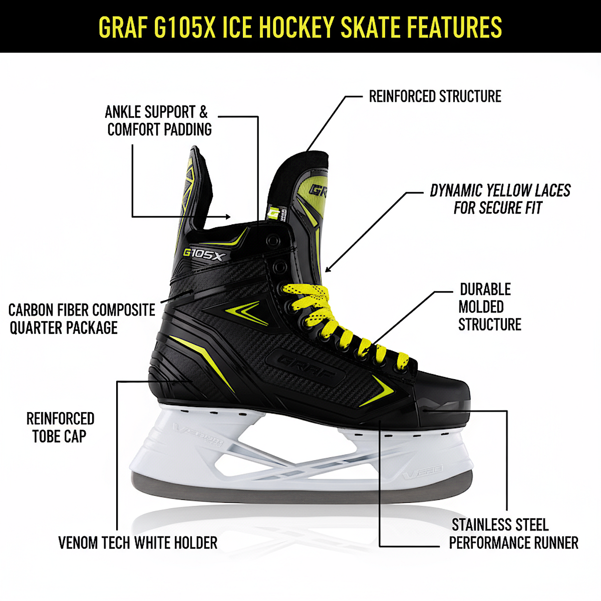 Schlittschuhe Graf G104X Eishockey Schlittschuh Eislaufen