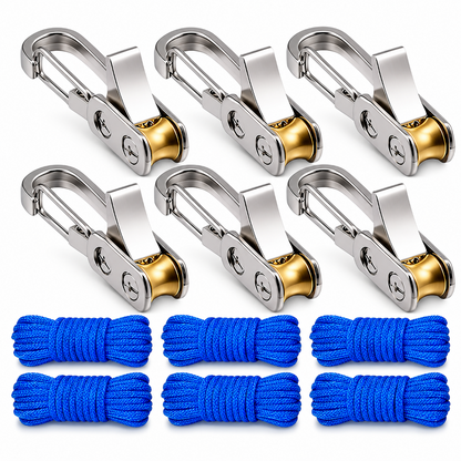 Seilspanner Set mit 6 Spannern und 6 Seilen für Zelt und Camping