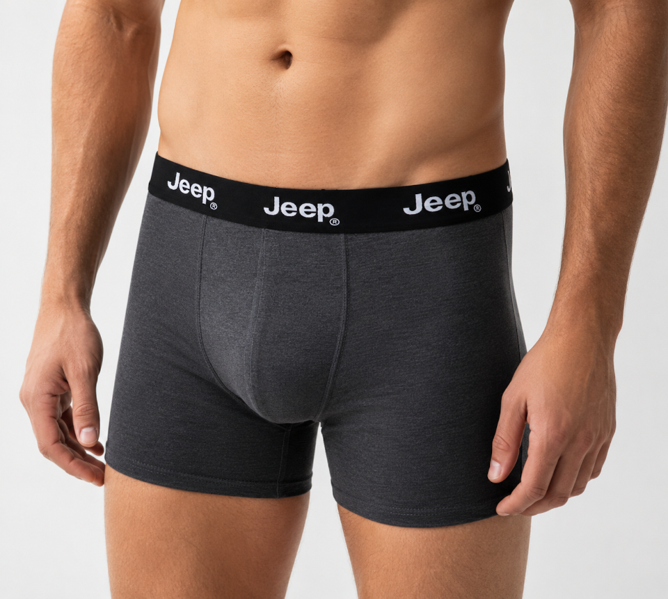 Boxershort 2 Pack Jeep Boxer Short Dark Grey Melange/Black