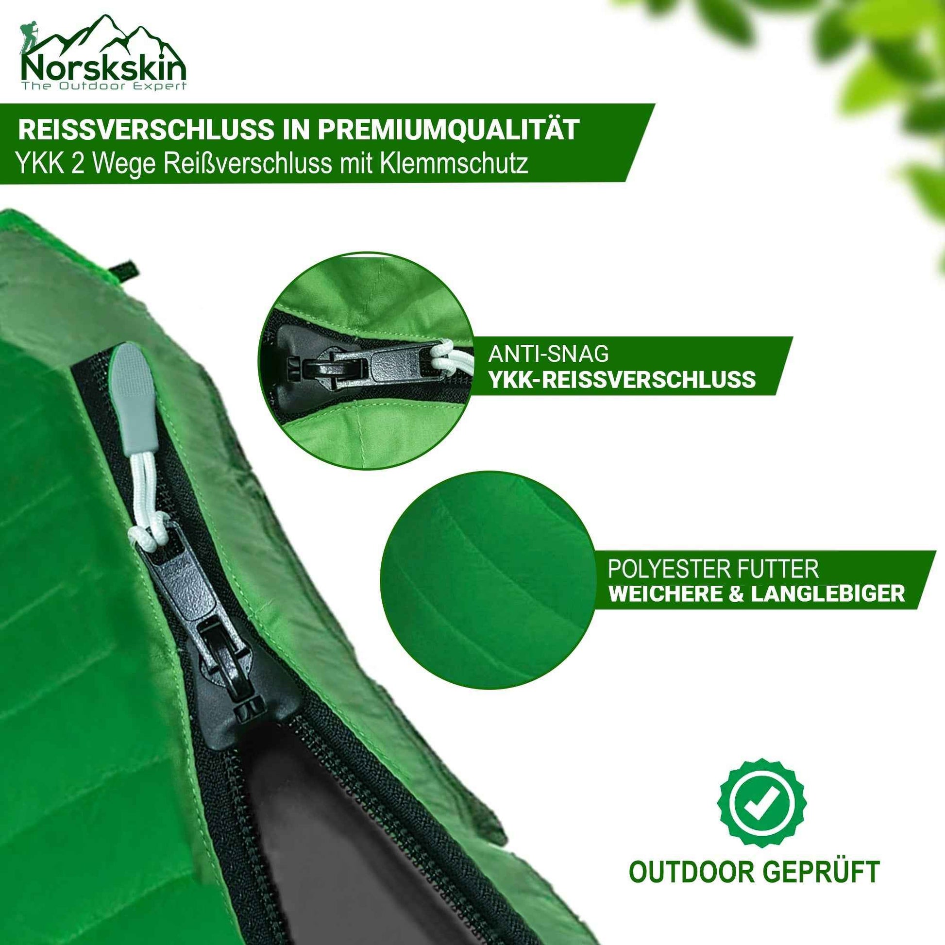 norskskin schlafsack Norskskin Mumienschlafsack Taiga – 4 Jahreszeiten mit Kopfkissenfach – Outdoor Alm
