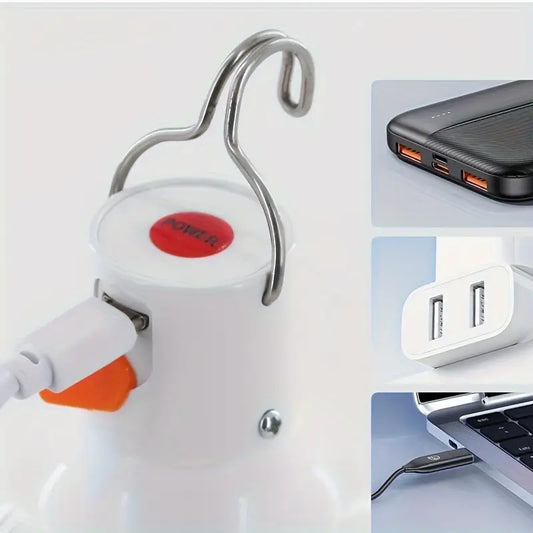 Zelt und Campingleuchte mit Akku LED Lampe mit Haken 3 Licht Modi - Outdoor Alm