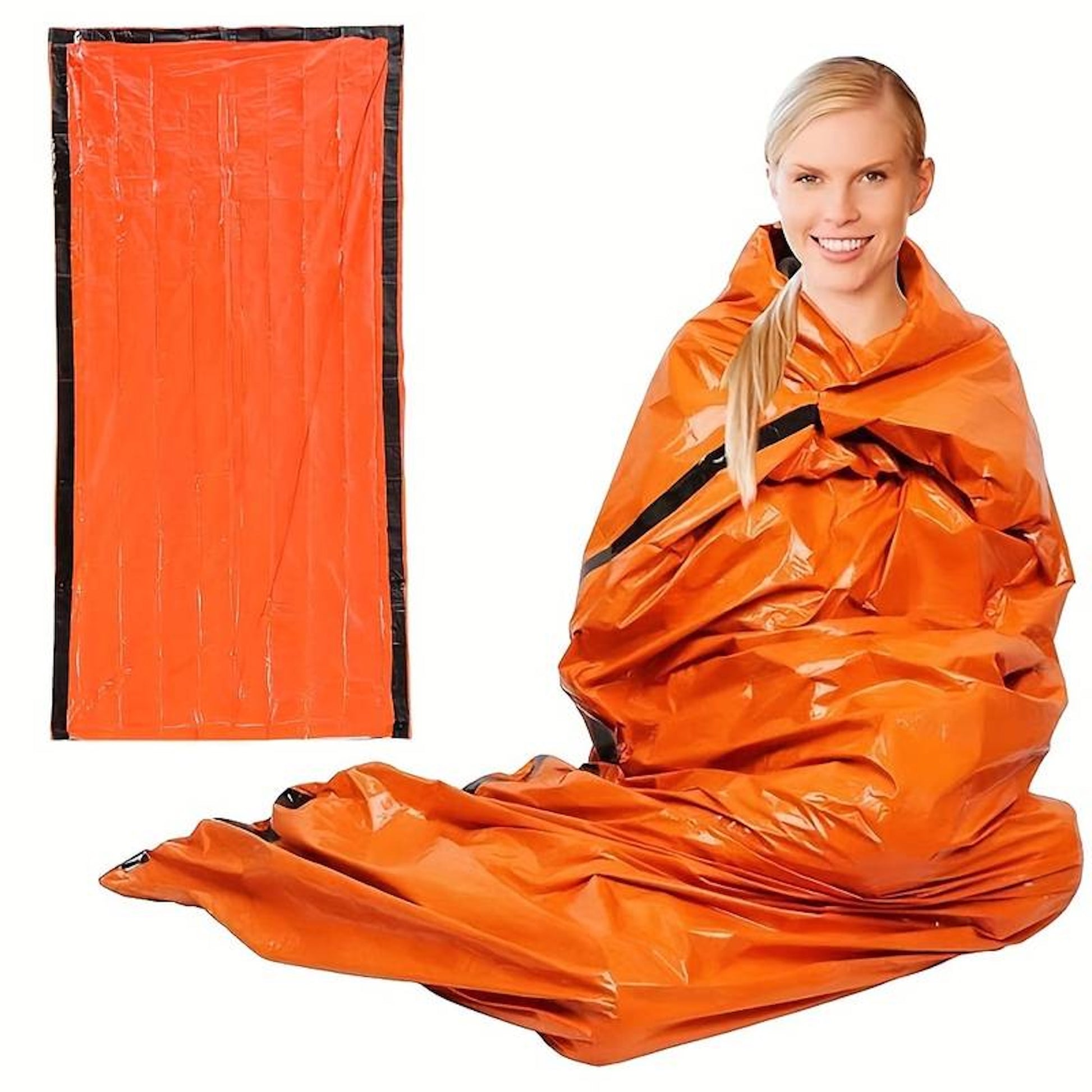 Notfall Schlafsack mit Alu Beschichtung 210 cm x 91 cm für PKW Camping Bergwandern