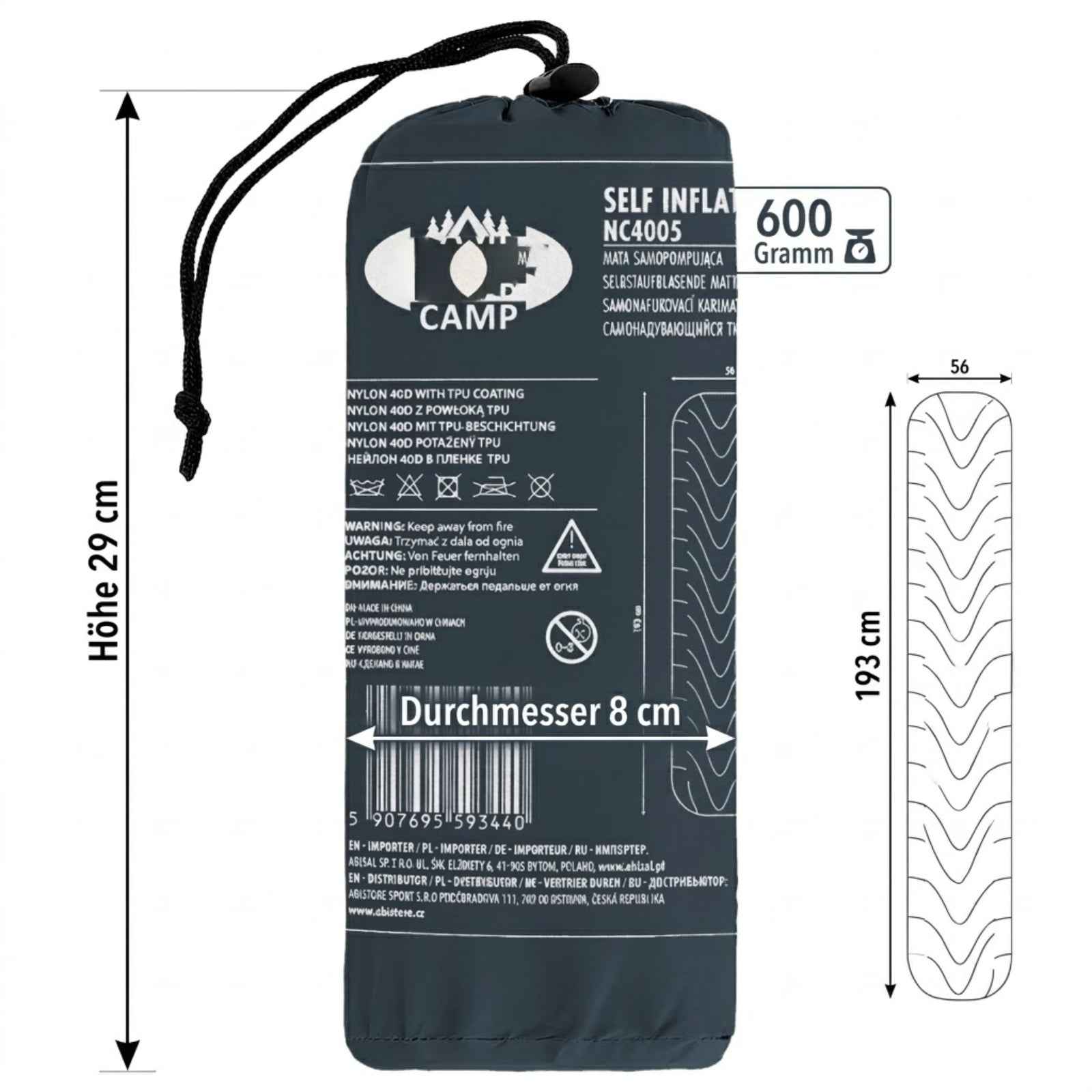 Isomatte Ultraleicht 600g Matte für Trekking Backpacking Radreise