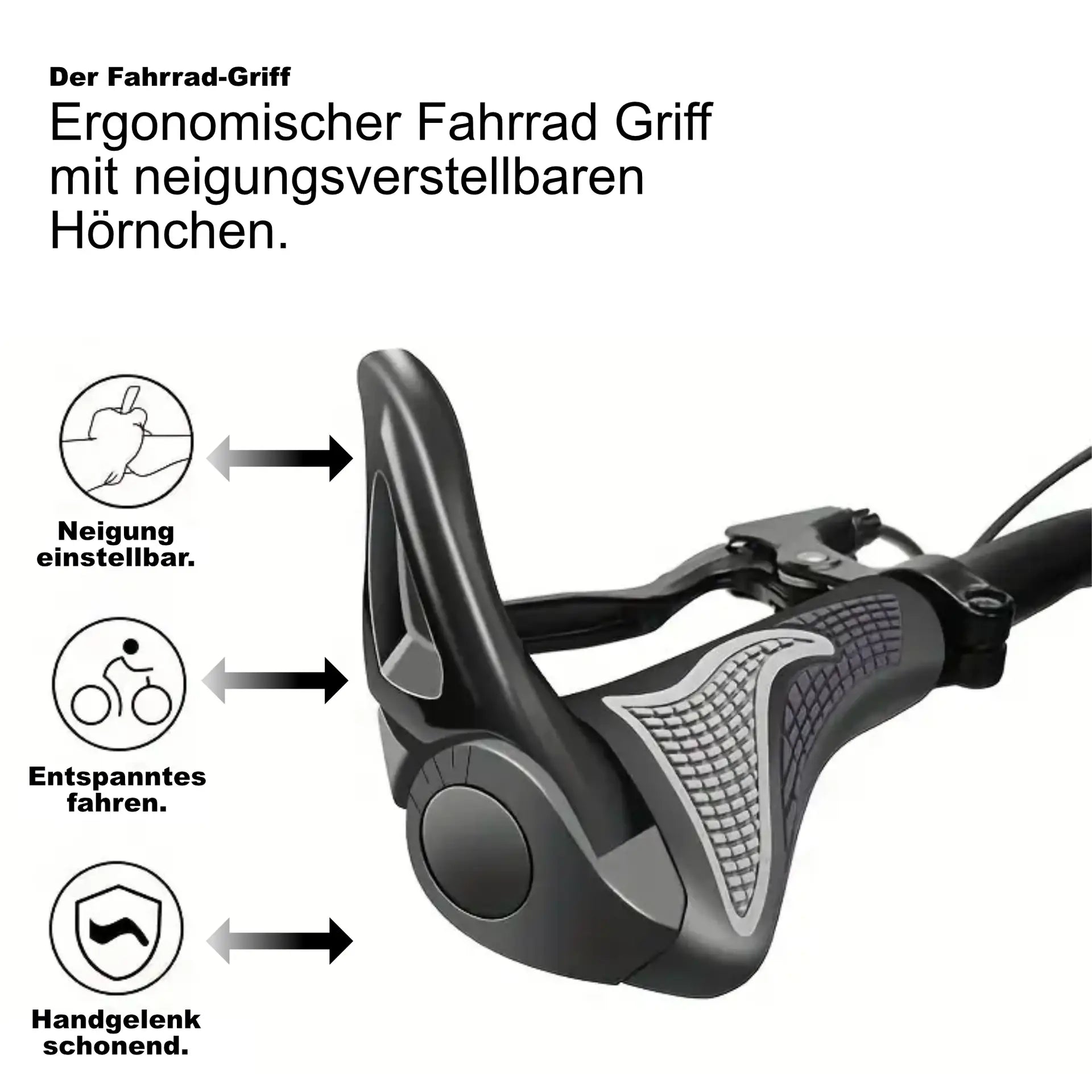 fahrradlenker mit hörnchen 2 x Fahrradgriffe mit Hörnchen verstellbar für Lenker mit 22 mm D