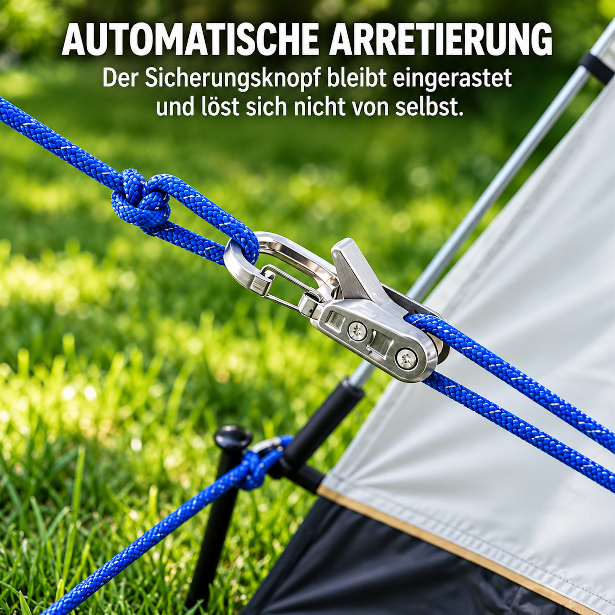 Seilspanner Set mit 6 Spannern und 6 Seilen für Zelt und Camping