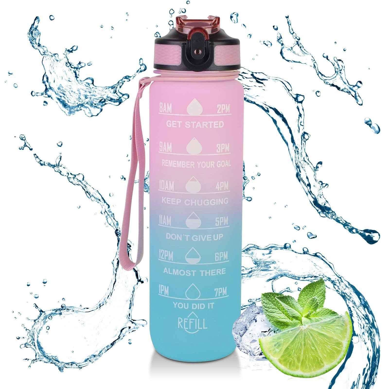 Trinkflasche BPA frei Sportflache Wasserflasche 1 Liter Flasche