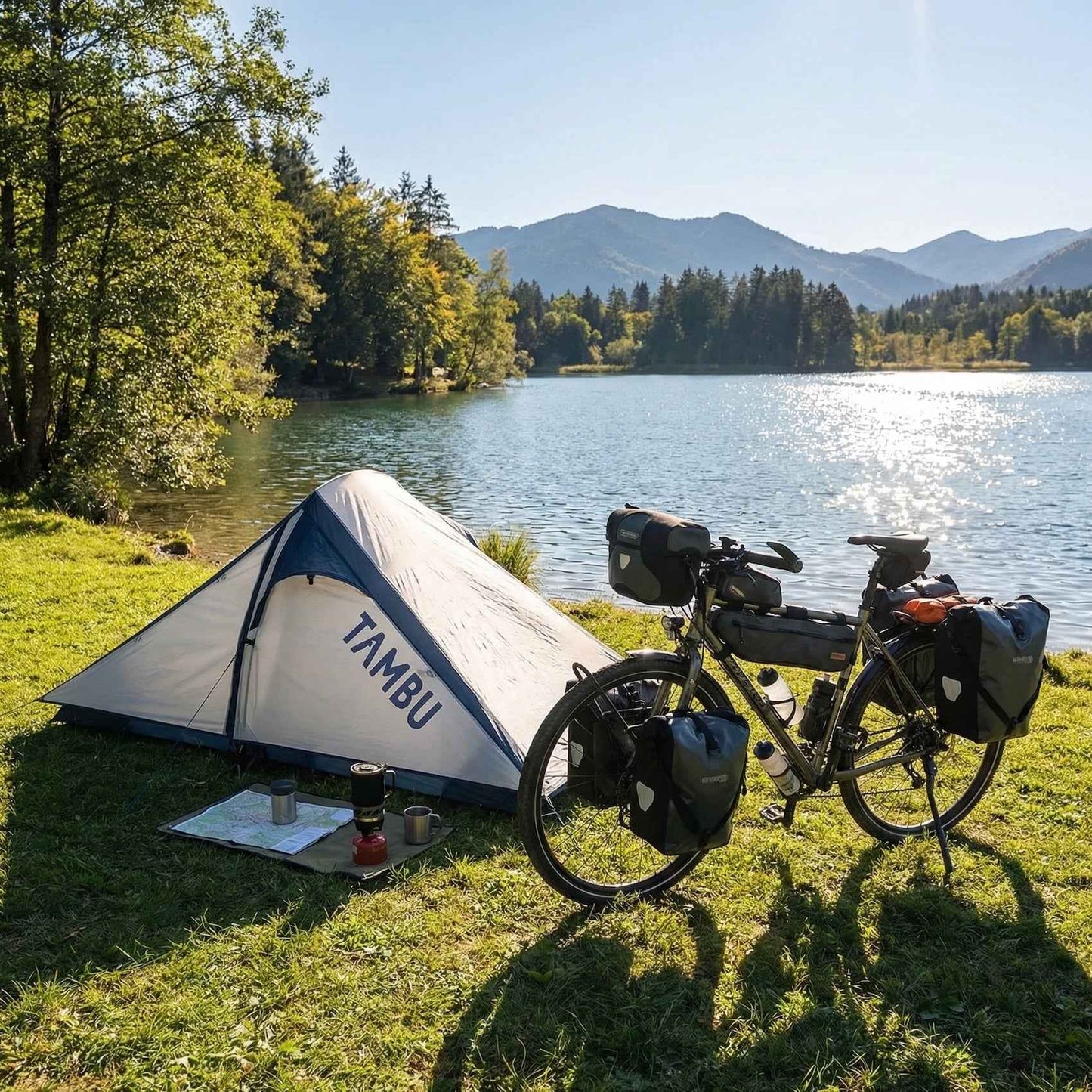 2 Personen Biker Zelt 1,9 KG 3000mm Wassersäule Packmaß 41 x 12 cm
