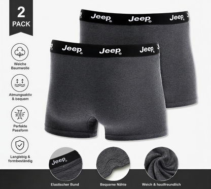 Boxershort 2 Pack Jeep Boxer Short Dark Grey Melange/Black