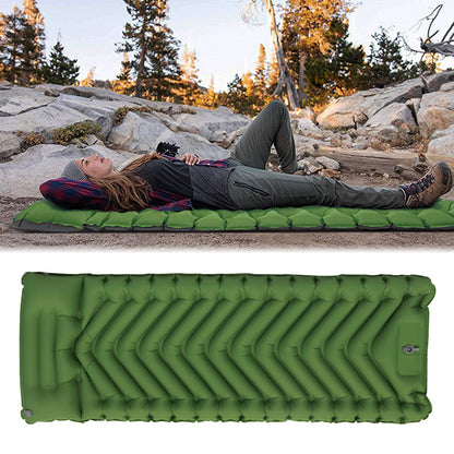 Isomatte Luftmatratze Luftbett Grün 198 cm x 69 cm für Zelt mit Kissen u Pumpe - Outdoor Alm