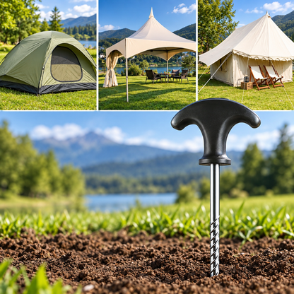 Schraub Heringe 21 cm 12 Pack Erdnägel Zeltheringe Pflog