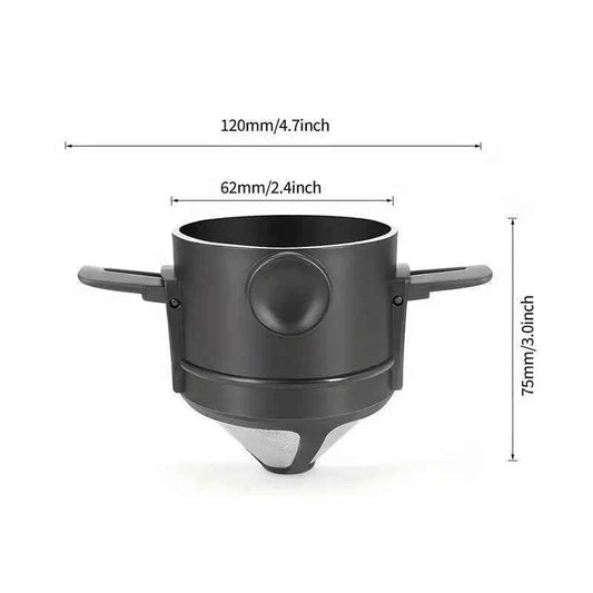 Kaffee Filter Camping mit Edelstahl Dauerfilter als Becheraufsatz