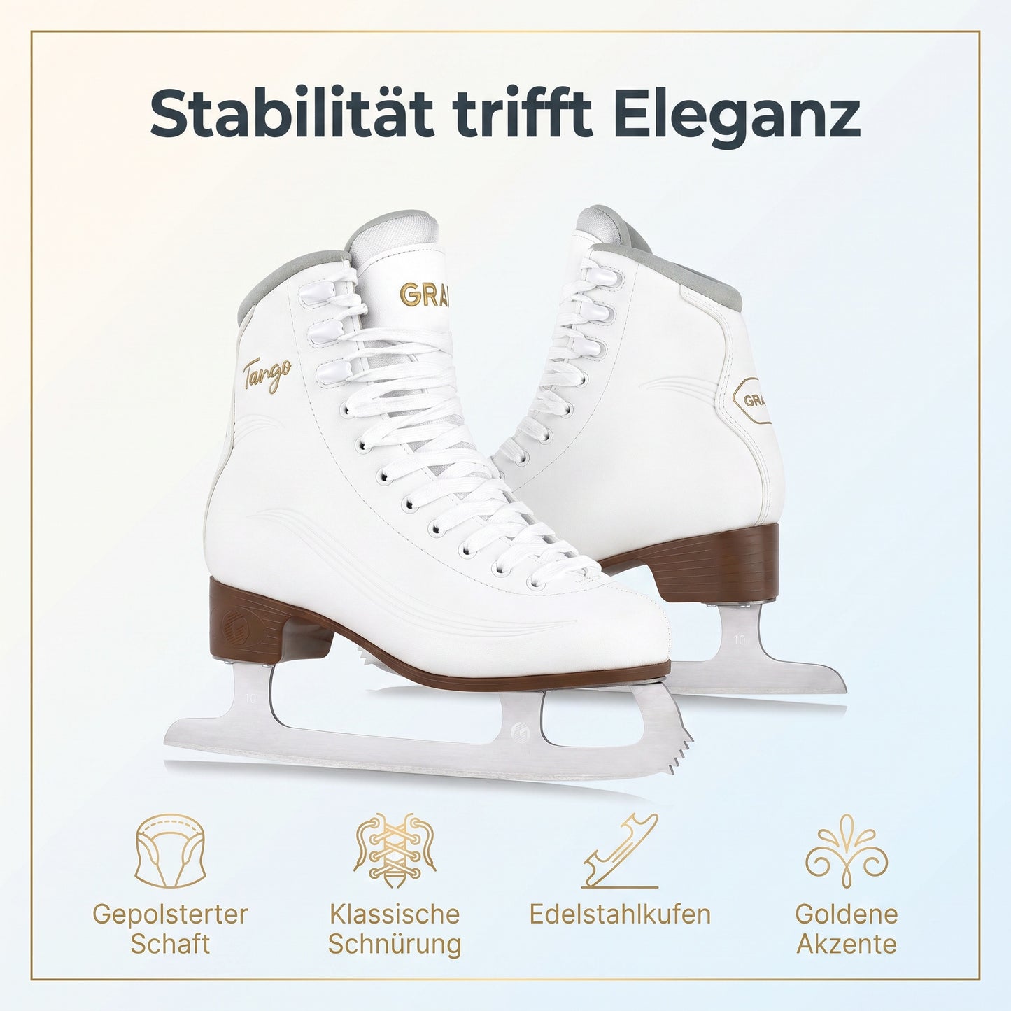 GRAF Tango V3 Damen Eiskunstlauf Schlittschuh Weiß Edelstahlkufe