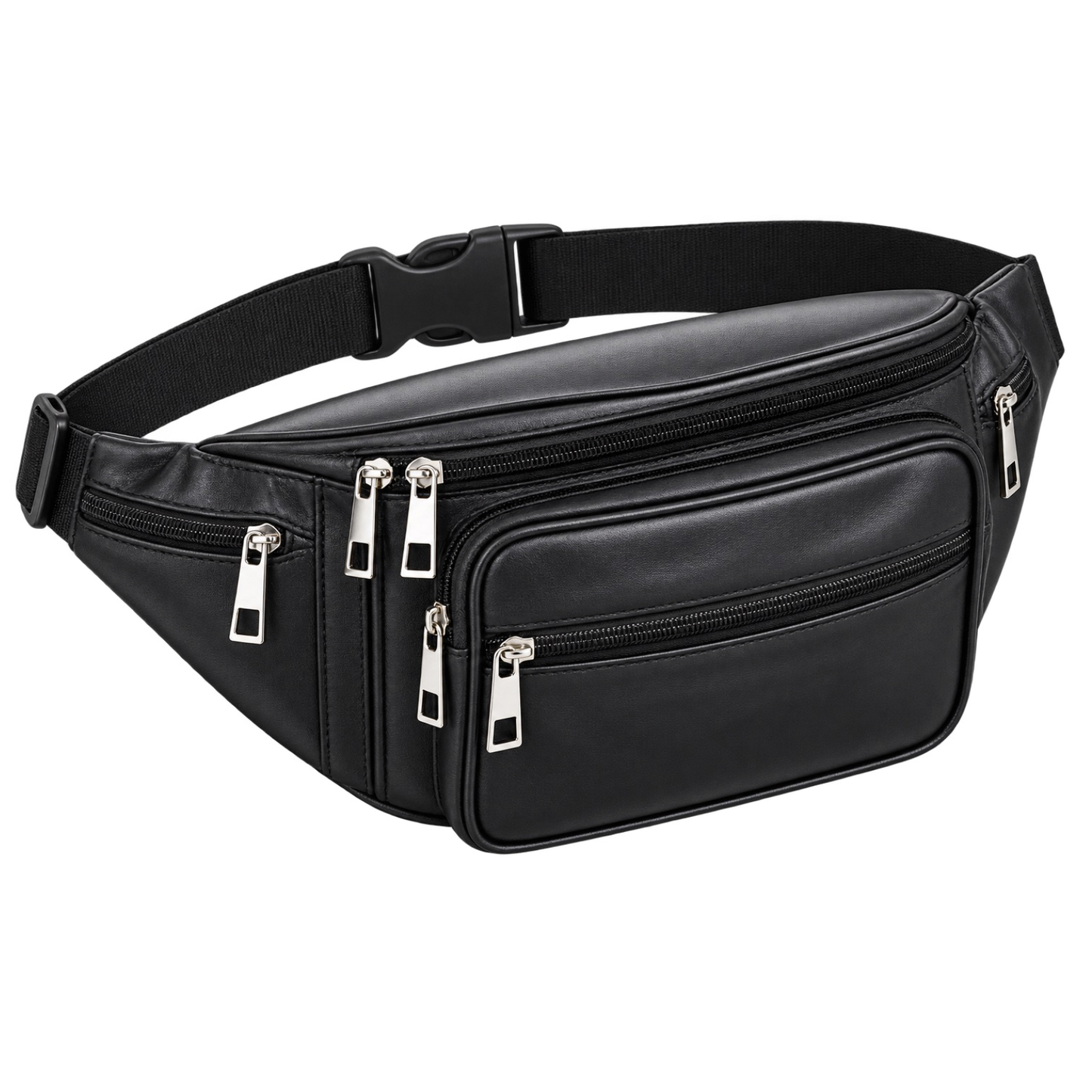 Gürteltasche Leder 6 Taschen Bauchtasche Hüfttasche Wanderrucksack