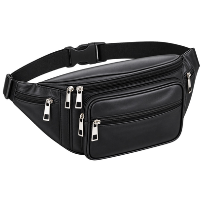 Gürteltasche Leder 6 Taschen Bauchtasche Hüfttasche Wanderrucksack
