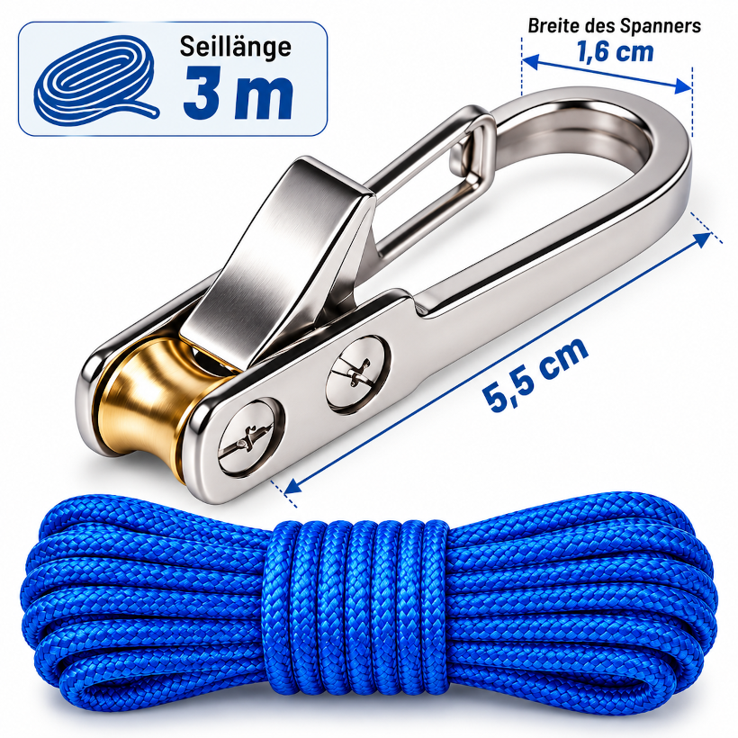 Seilspanner Set mit 6 Spannern und 6 Seilen für Zelt und Camping