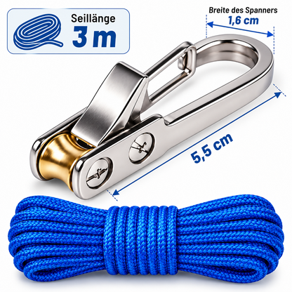 Seilspanner Set mit 6 Spannern und 6 Seilen für Zelt und Camping