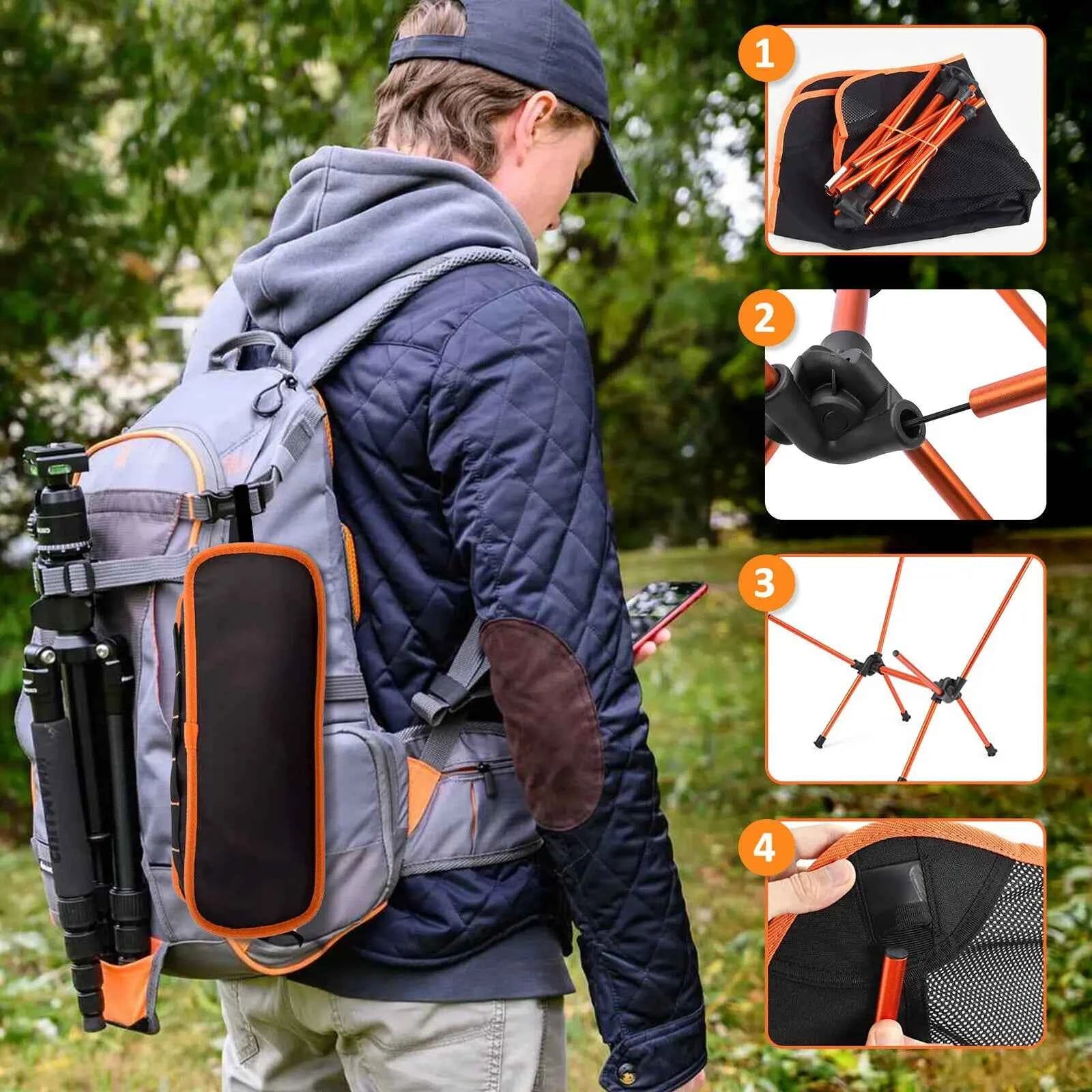 Campingstuhl Faltbar für Strand, Angeln und Radreisen – 900g – Outdoor Alm