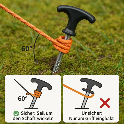 Schraub Heringe 21 cm 12 Pack Erdnägel Zeltheringe Pflog