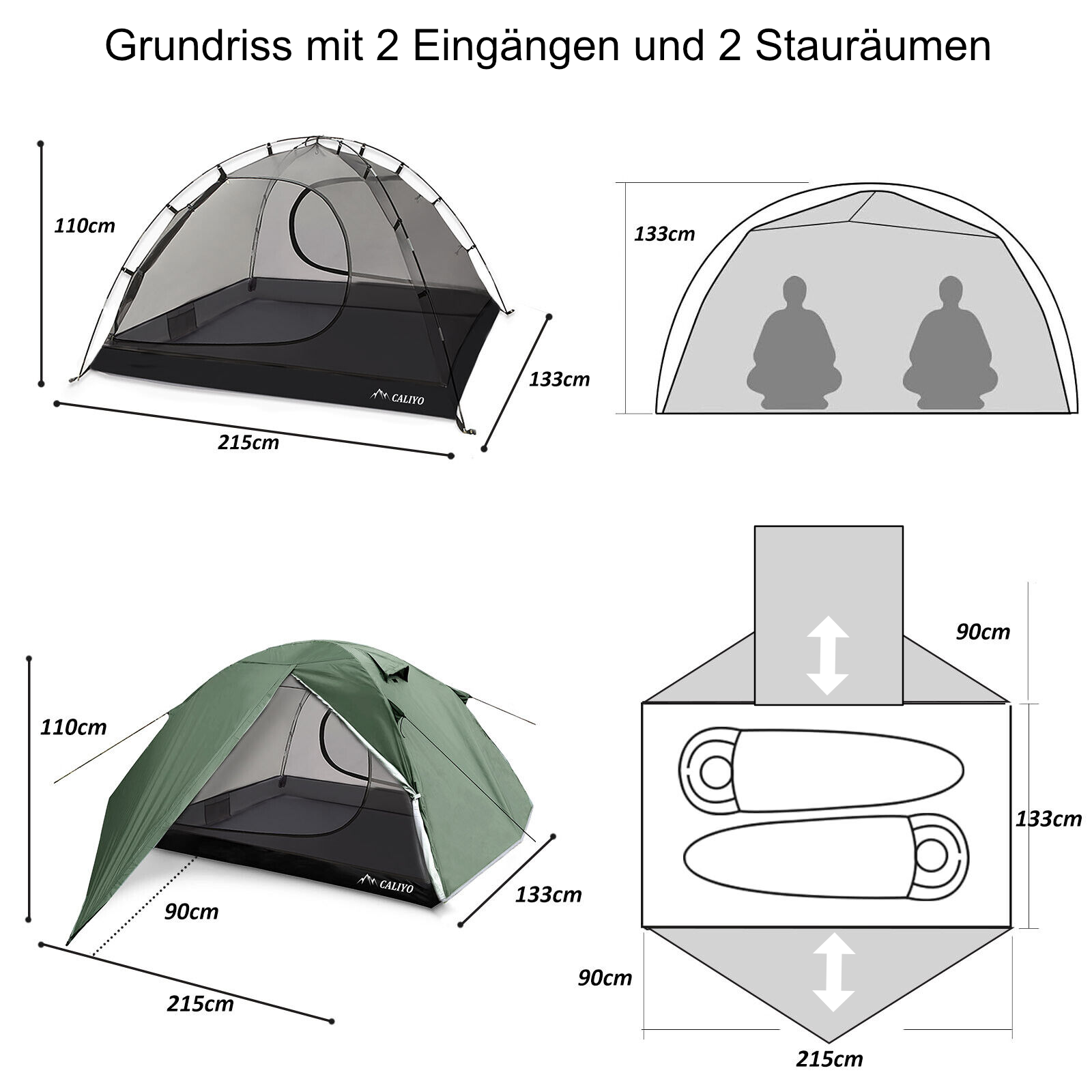 zelt für 2 personen festival 2 Personen Zelt 3000 mm für Camping & Festival mit 2 Eingängen – Outdoor Alm
